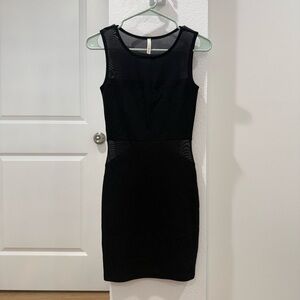 Black Mesh Body-con Dress